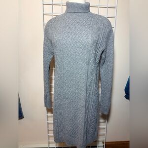 Peruvian Connection Inverness 100% Royal Alpaca Cable Knit Tunic Sweater $269 M